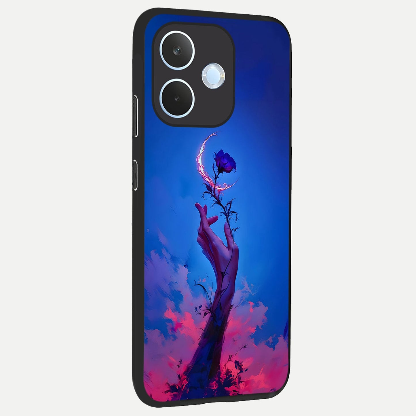 Mystic Hand back cover For Oppo Reno 15 Pro mini slim fit glass case with vibrant aesthetic design