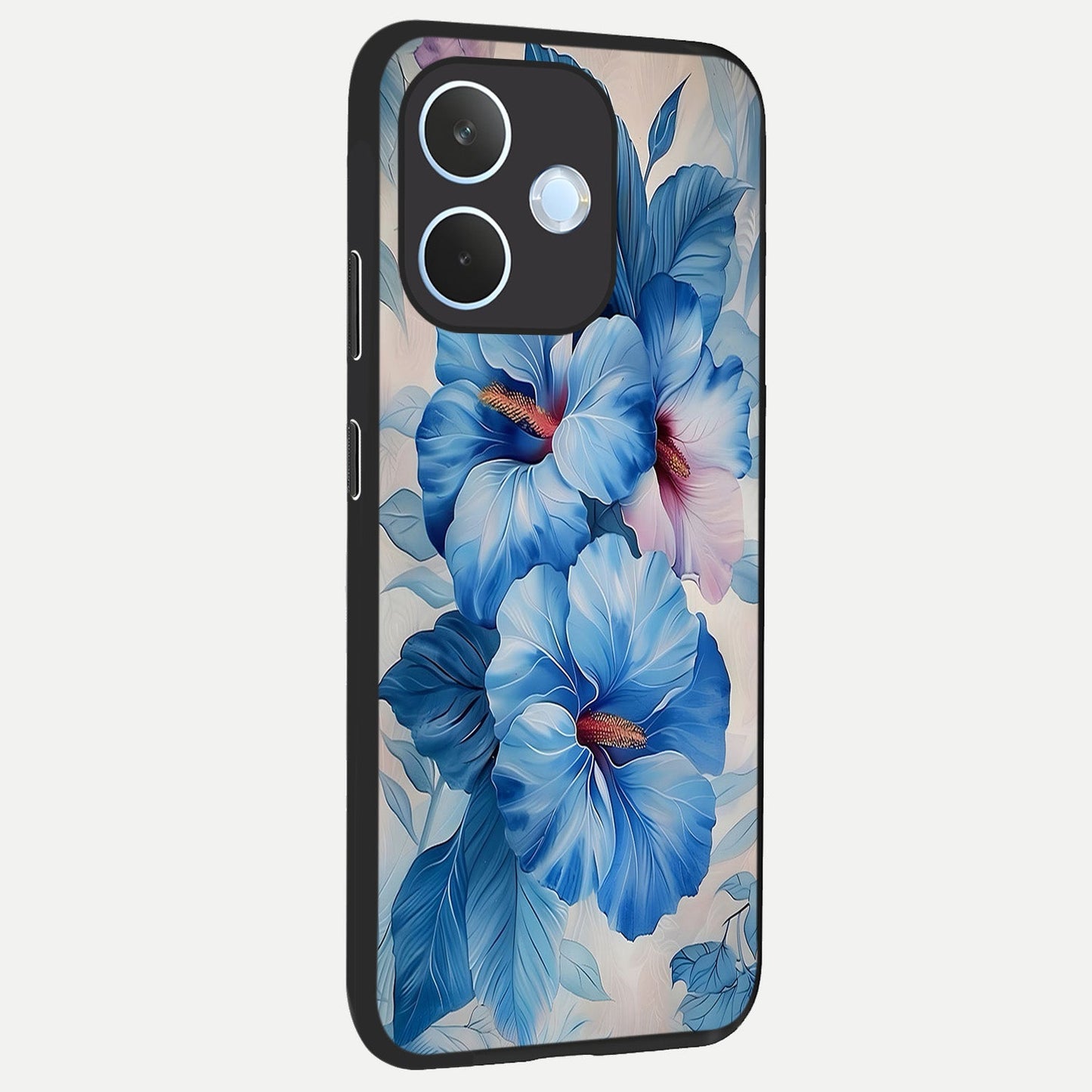 Ocean Hibiscus Grace back cover For Oppo Reno 15 Pro mini slim fit glass case with vibrant aesthetic design