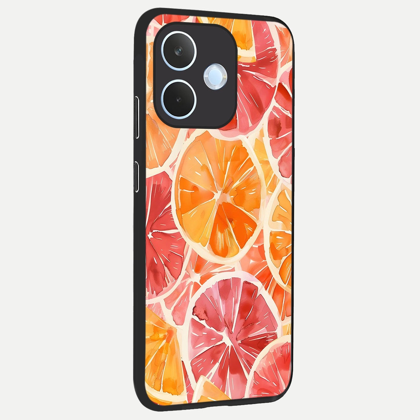 Orange Fruits Pattern back cover For Oppo Reno 15 Pro mini slim fit glass case with vibrant aesthetic design