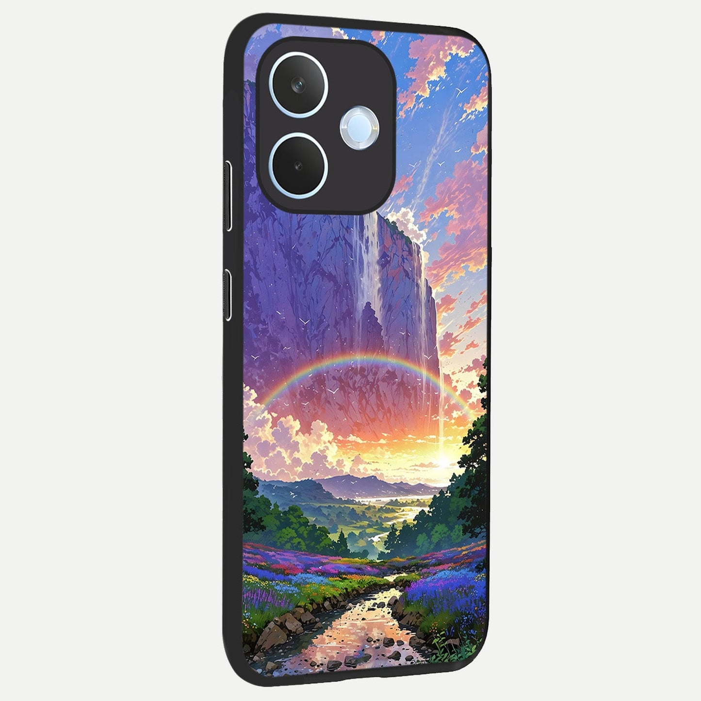 Rainbow Valley Dream back cover For Oppo Reno 15 Pro mini slim fit glass case with vibrant aesthetic design