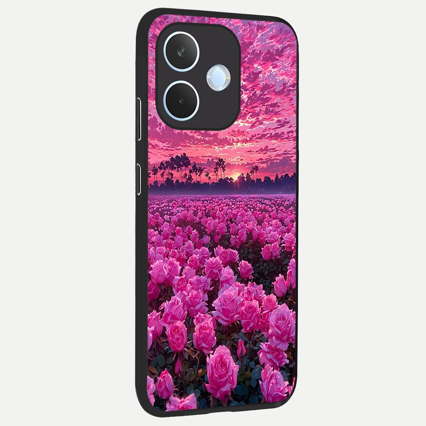 Rose Sunset Valley back cover For Oppo Reno 15 Pro mini slim fit glass case with vibrant aesthetic design