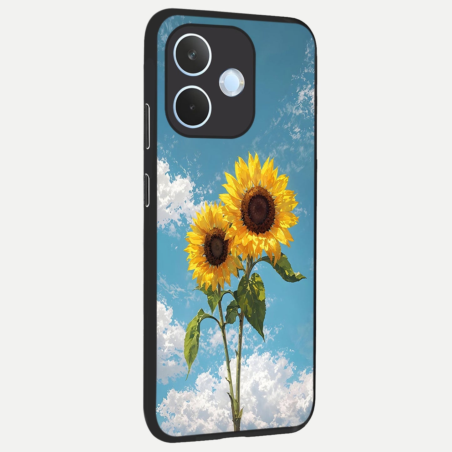 Sunlit Daisy Glow back cover For Oppo Reno 15 Pro mini slim fit glass case with vibrant aesthetic design