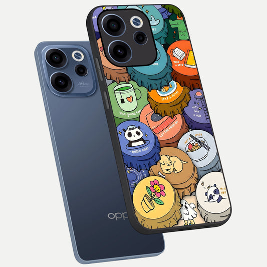 Coins Patterns phone case For Oppo Reno 15c showing premium glass back cover with detailed artwork