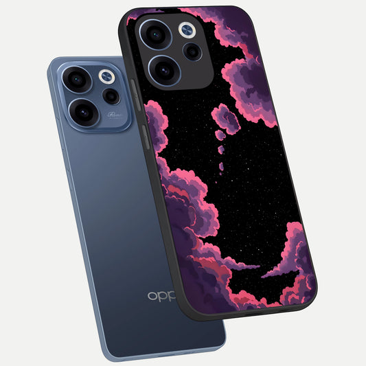 Cosmic Cloud Journey phone case For Oppo Reno 15c showing premium glass back cover with detailed artwork