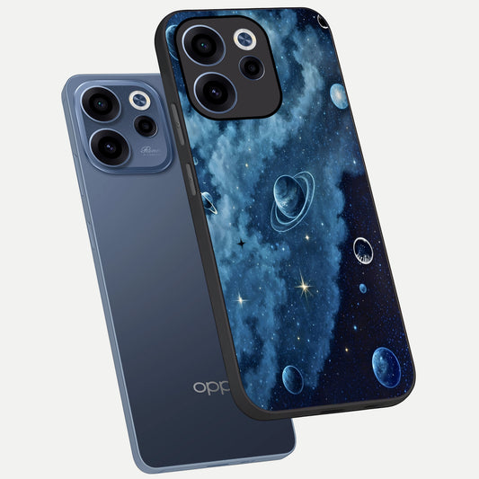 Galaxy Dream Space phone case For Oppo Reno 15c showing premium glass back cover with detailed artwork
