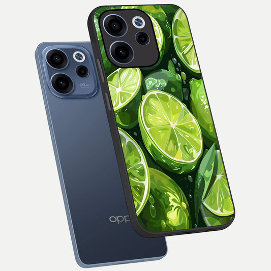 Green Kawasaki phone case For Oppo Reno 15c showing premium glass back cover with detailed artwork