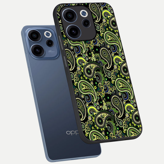 Green Lemon phone case For Oppo Reno 15c showing premium glass back cover with detailed artwork