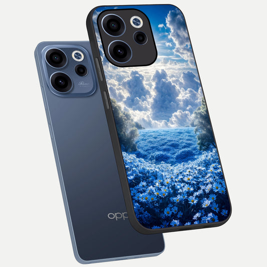 Heavenly Daisy Horizon phone case For Oppo Reno 15c showing premium glass back cover with detailed artwork