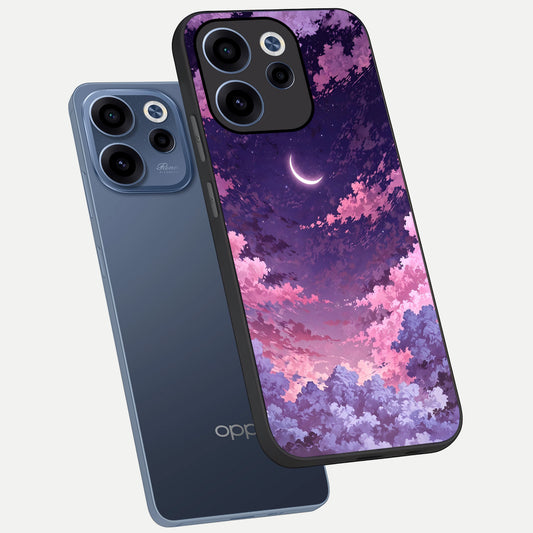 Sky Drift Clouds phone case For Oppo Reno 15c showing premium glass back cover with detailed artwork