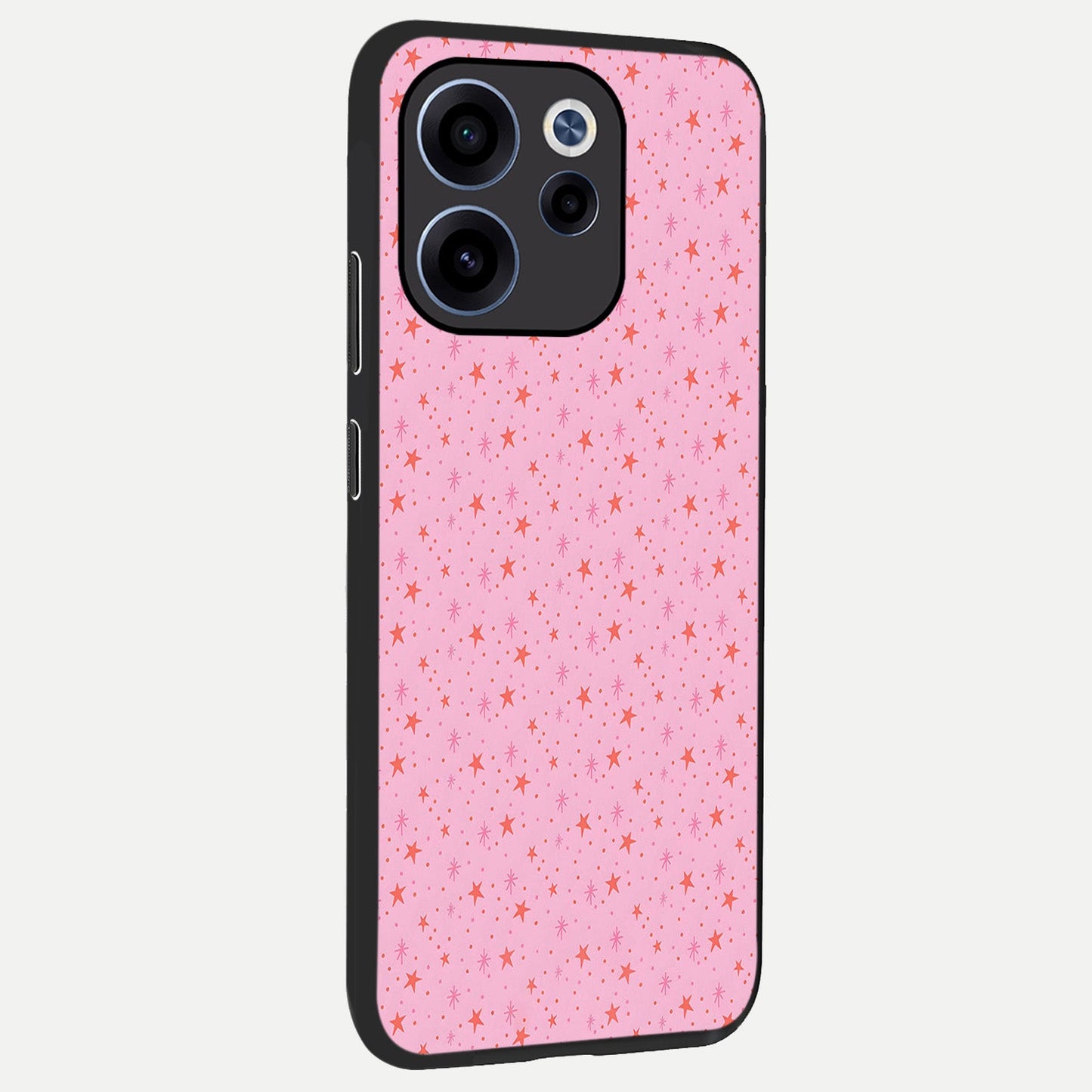 Cosmic Pink Sparkle back cover For Oppo Reno 15c slim fit glass case with vibrant aesthetic design