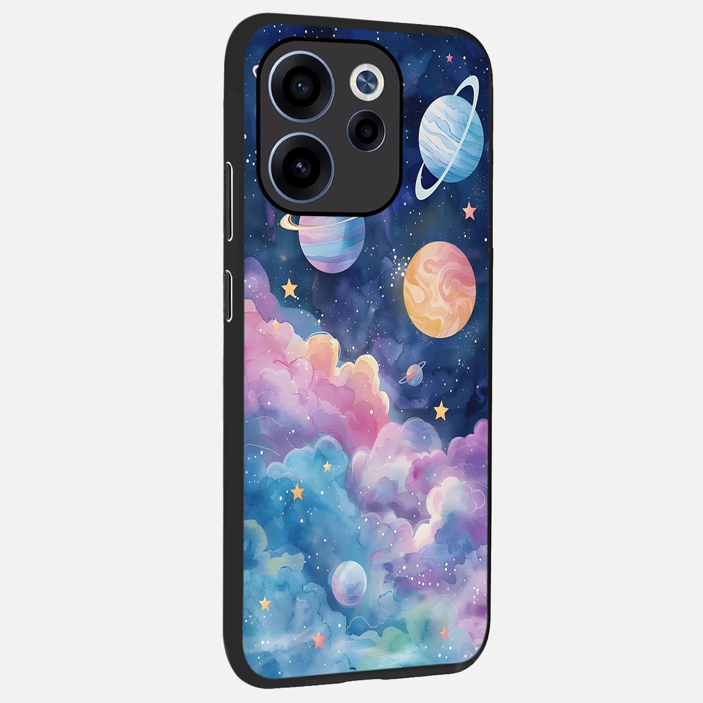Cosmic Planet Dreams back cover For Oppo Reno 15c slim fit glass case with vibrant aesthetic design