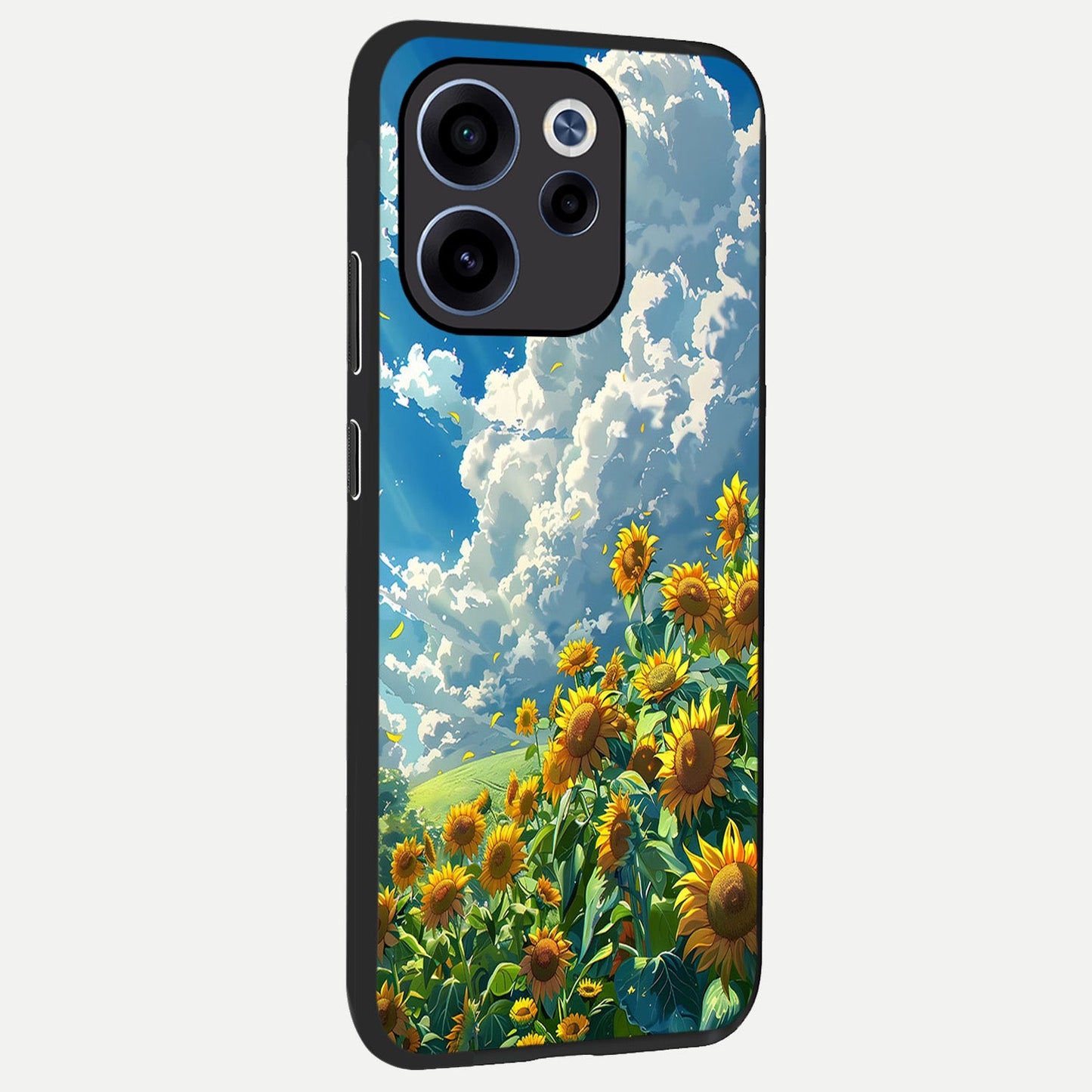 Golden Sun Glory back cover For Oppo Reno 15c slim fit glass case with vibrant aesthetic design