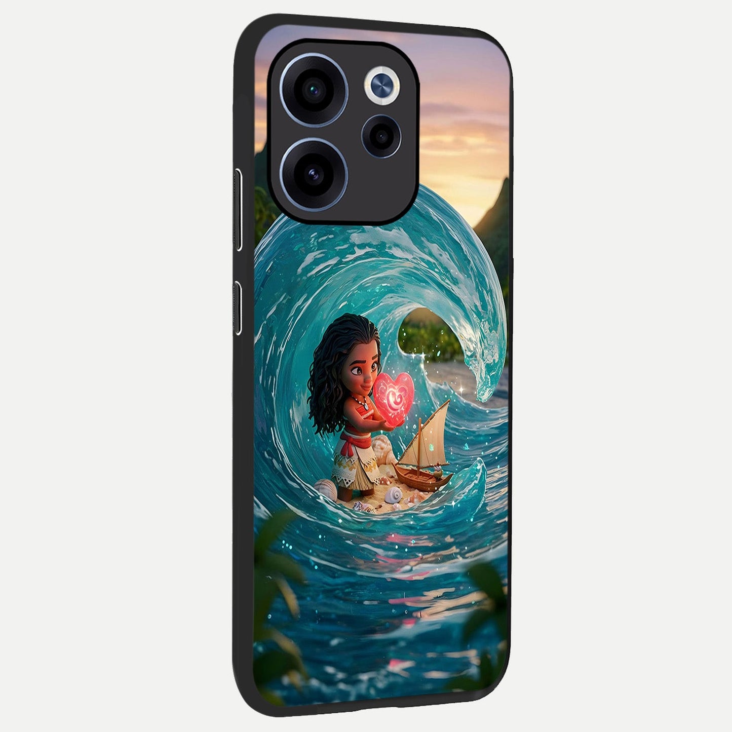 Heart of Ocean back cover For Oppo Reno 15c slim fit glass case with vibrant aesthetic design