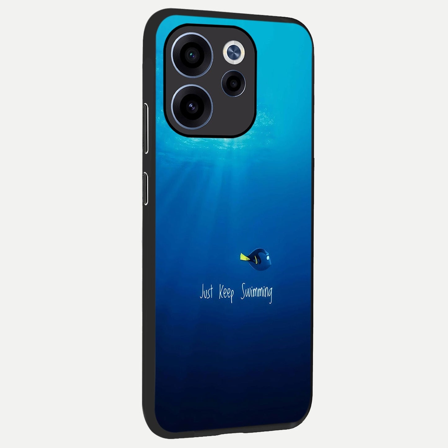 Just Keep Swimming back cover For Oppo Reno 15c slim fit glass case with vibrant aesthetic design