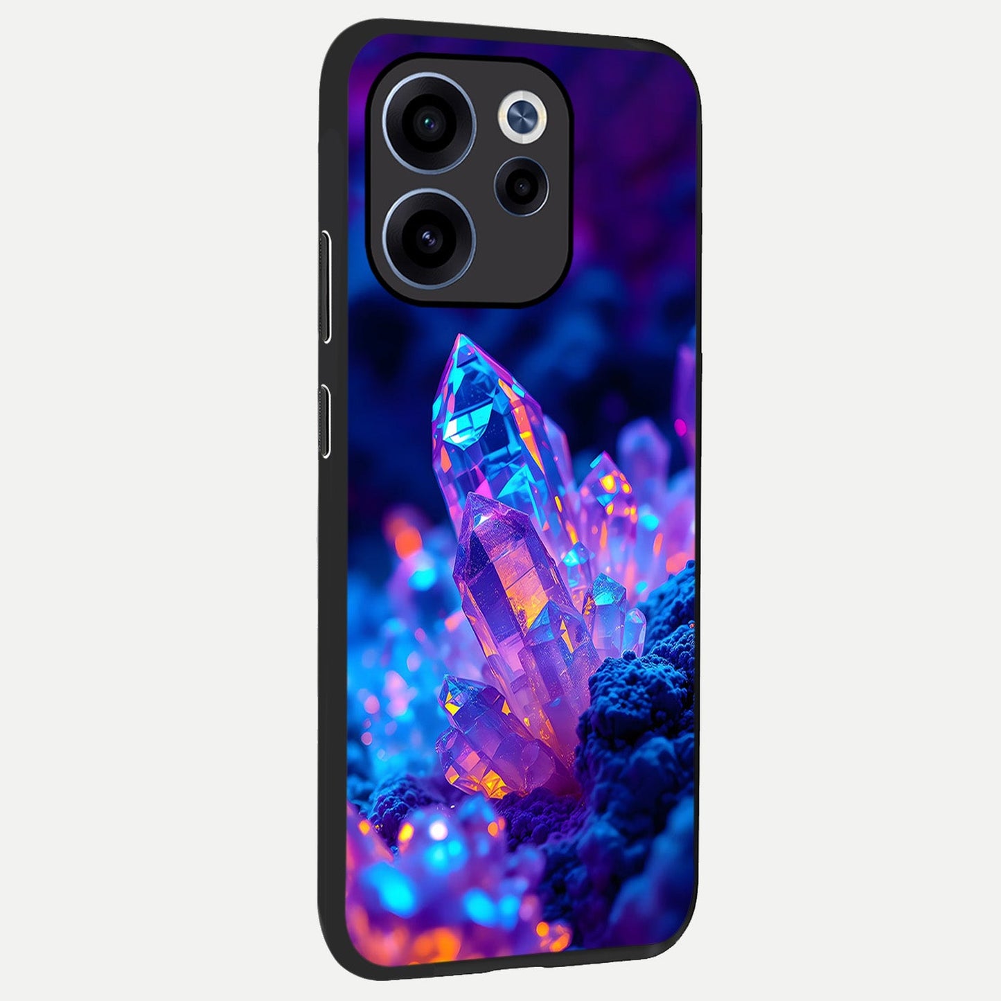 Neon Aura Shards back cover For Oppo Reno 15c slim fit glass case with vibrant aesthetic design
