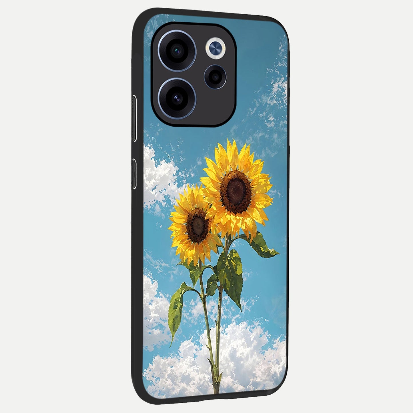 Sunlit Daisy Glow back cover For Oppo Reno 15c slim fit glass case with vibrant aesthetic design
