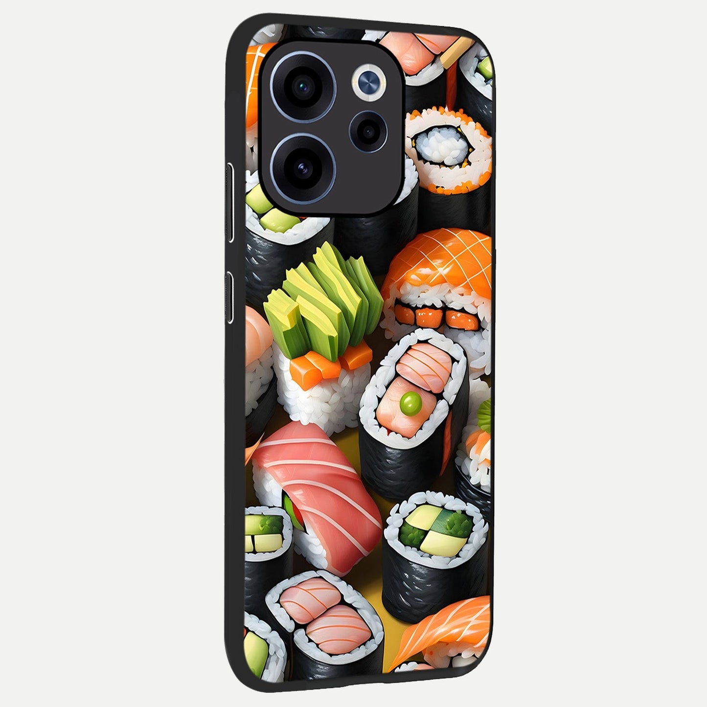 Sushi Food Pattern back cover For Oppo Reno 15c slim fit glass case with vibrant aesthetic design