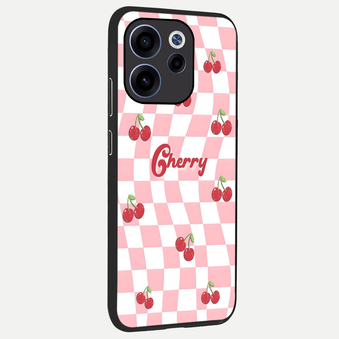Sweet Cherry Vibes back cover For Oppo Reno 15c slim fit glass case with vibrant aesthetic design