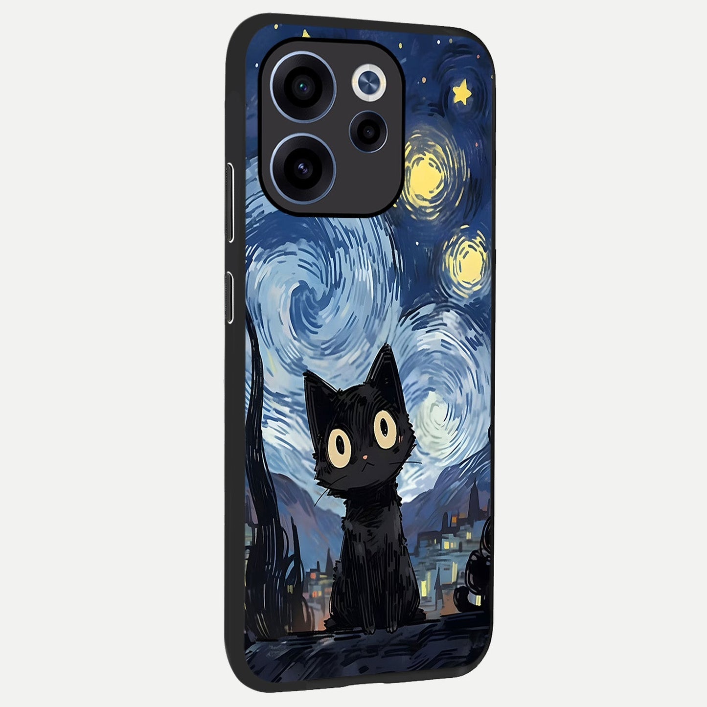 Van Gogh Cat back cover For Oppo Reno 15c slim fit glass case with vibrant aesthetic design
