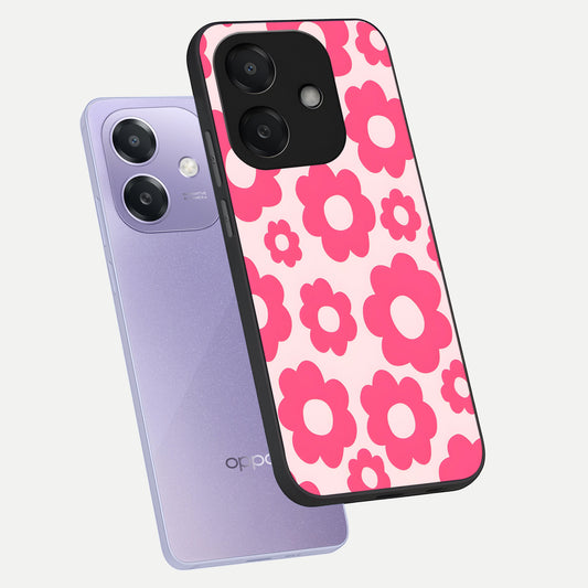 Blush Flower Pop phone case For Oppo A3x 5G showing premium glass back cover with detailed artwork