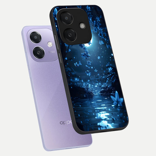 Moonlight Petal Dream phone case For Oppo A3x 5G showing premium glass back cover with detailed artwork