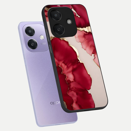 Pink And White Marble phone case For Oppo A3x 5G showing premium glass back cover with detailed artwork