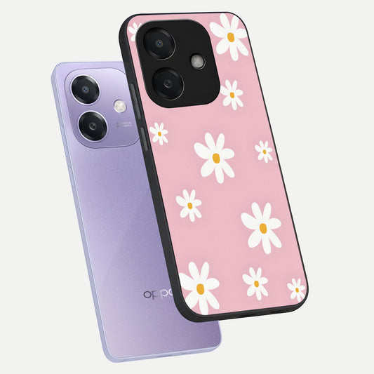 Soft Daisy Bliss phone case For Oppo A3x 5G showing premium glass back cover with detailed artwork