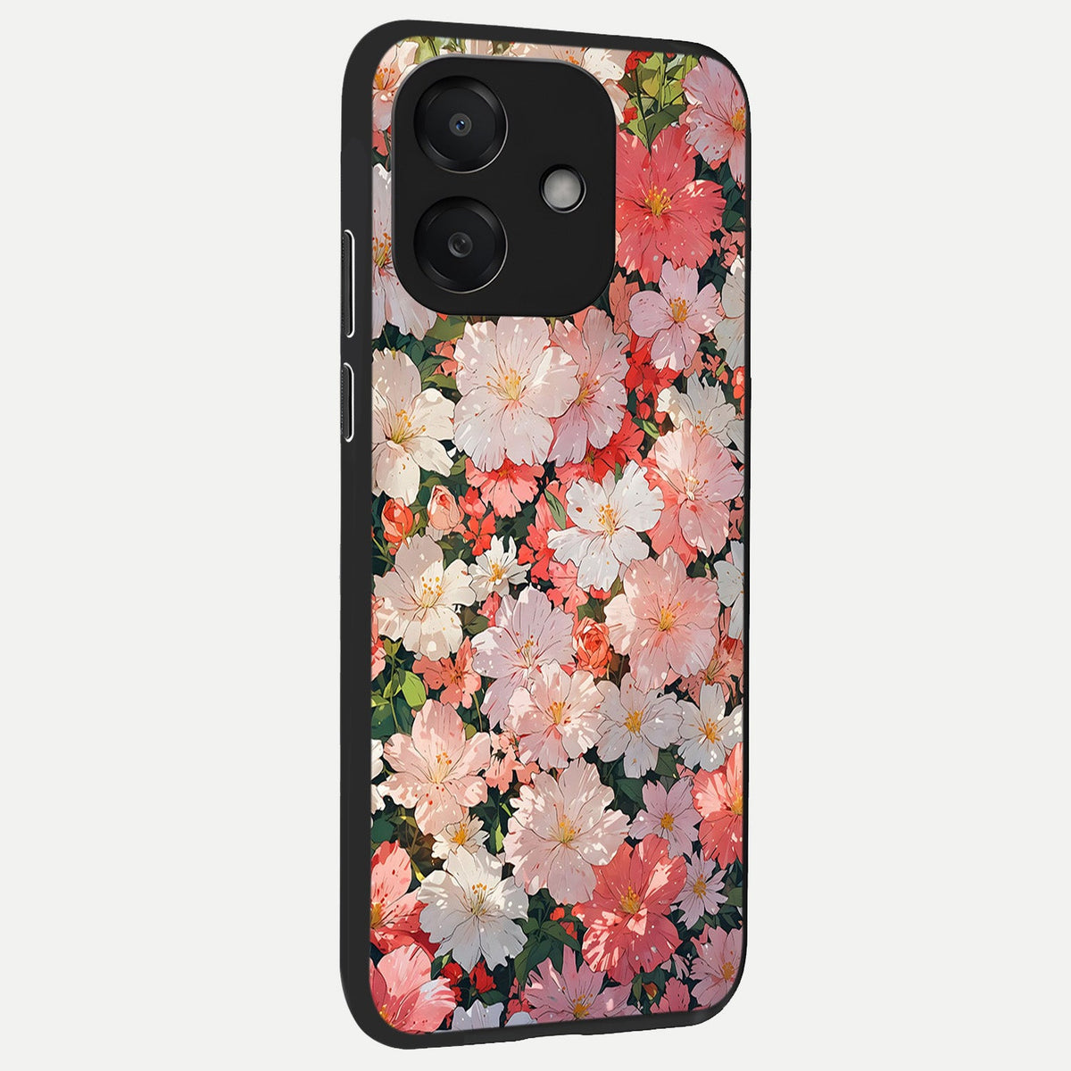 Blush Bloom Field back cover For Oppo A3x 5G slim fit glass case with vibrant aesthetic design