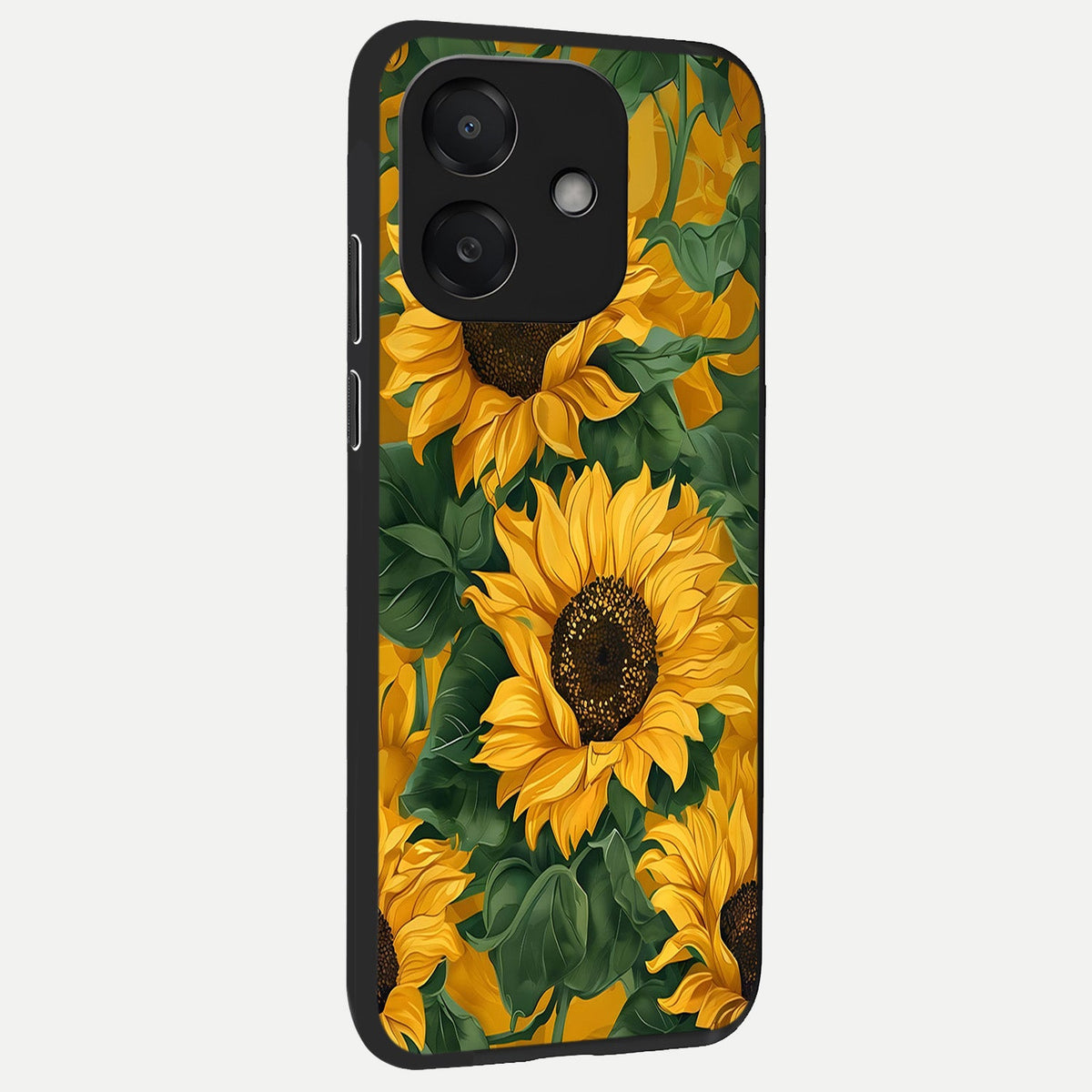 Bright Sunflower Bloom back cover For Oppo A3x 5G slim fit glass case with vibrant aesthetic design