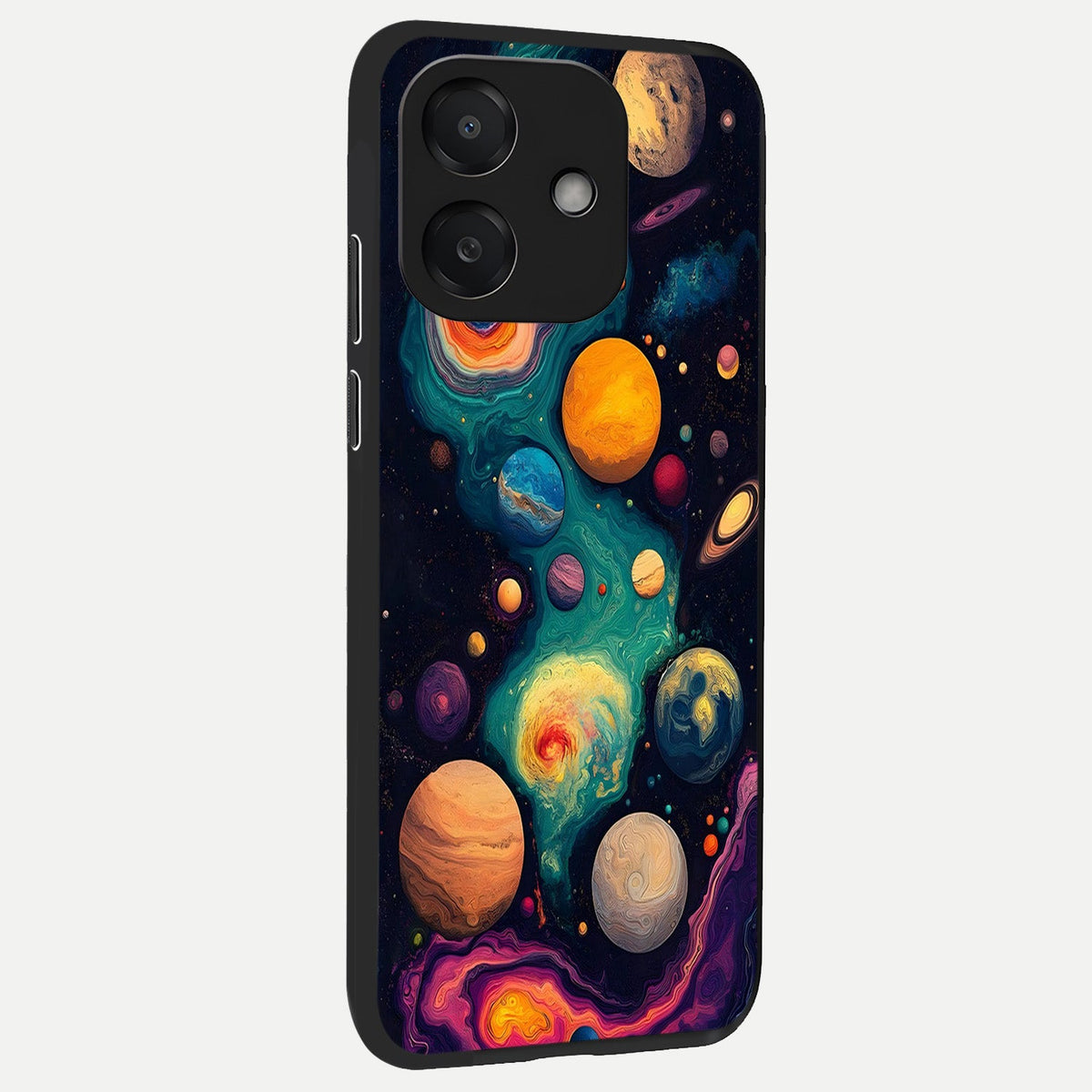 Cosmic Planet Journey back cover For Oppo A3x 5G slim fit glass case with vibrant aesthetic design