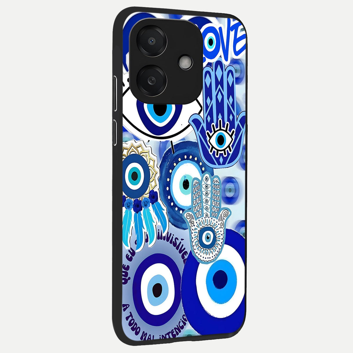 Evil Eyes Dream back cover For Oppo A3x 5G slim fit glass case with vibrant aesthetic design