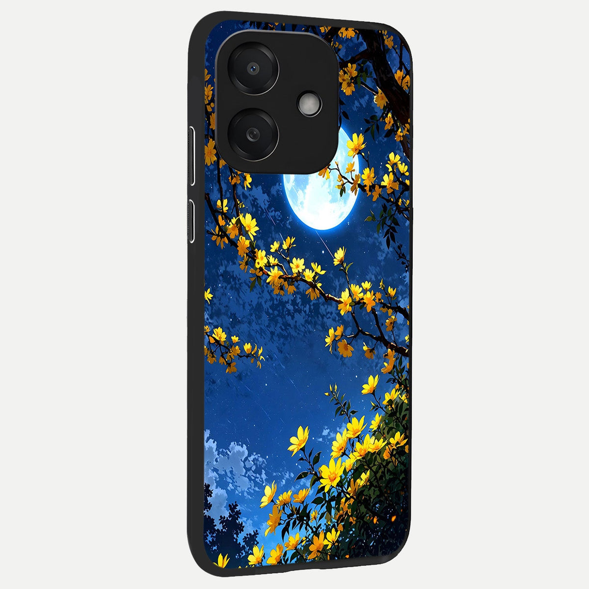 Golden Night Glow back cover For Oppo A3x 5G slim fit glass case with vibrant aesthetic design