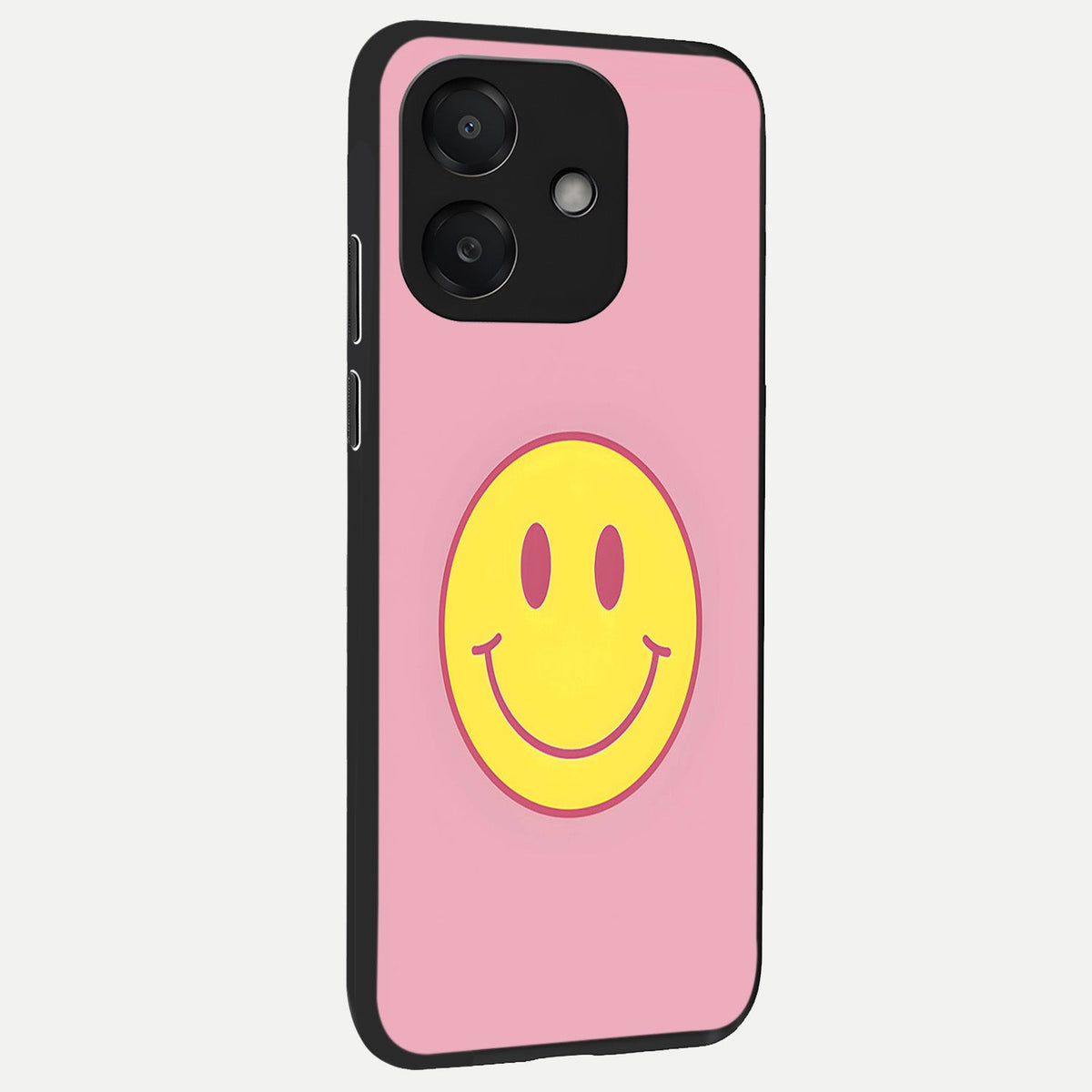Happy Pink Mood back cover For Oppo A3x 5G slim fit glass case with vibrant aesthetic design