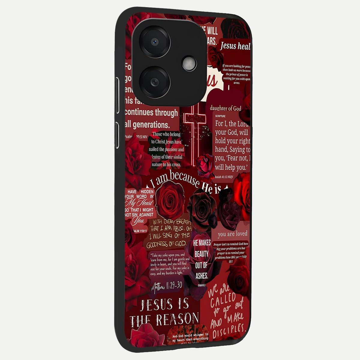 Jesus Love Heals back cover For Oppo A3x 5G slim fit glass case with vibrant aesthetic design