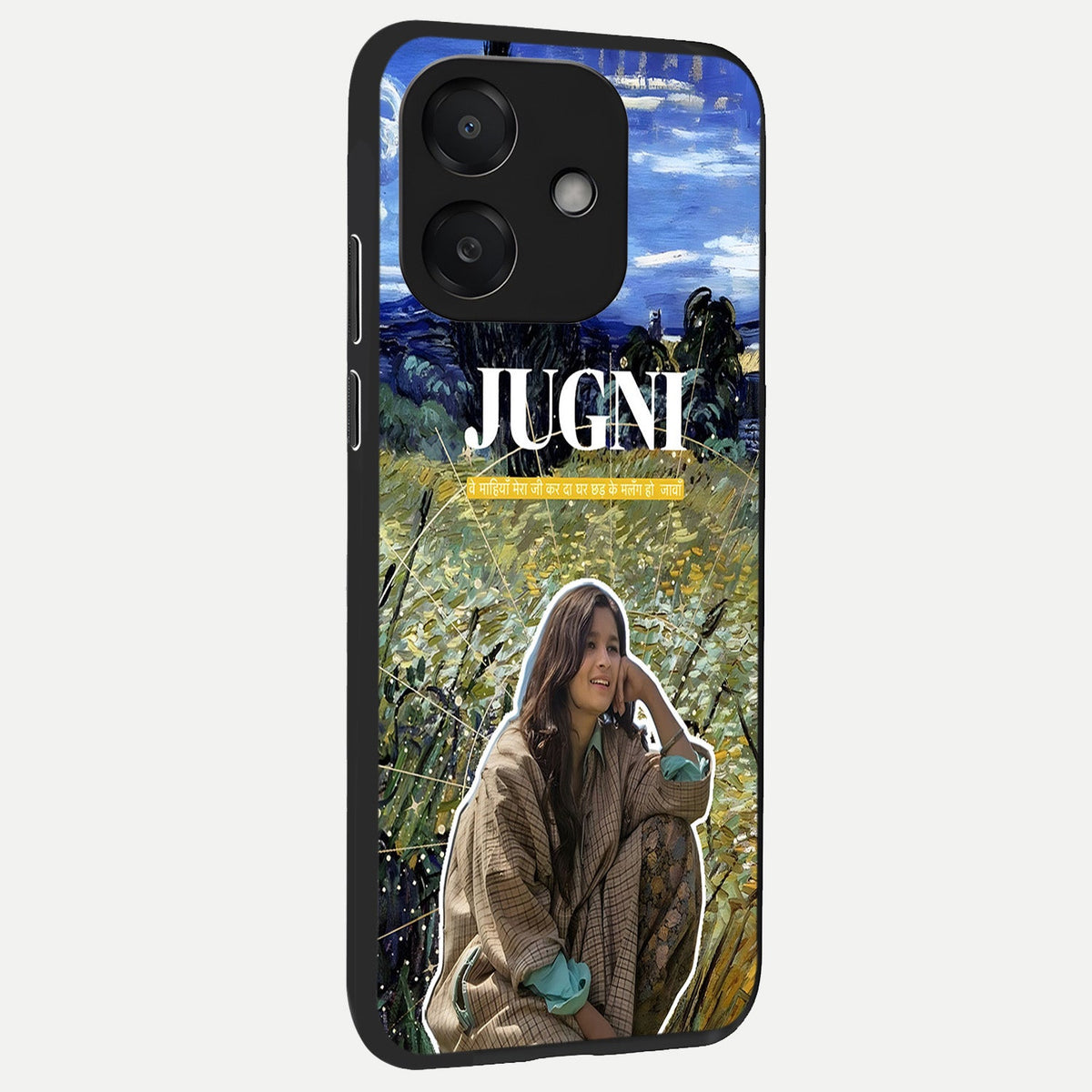 Jugni Soul Vibes back cover For Oppo A3x 5G slim fit glass case with vibrant aesthetic design