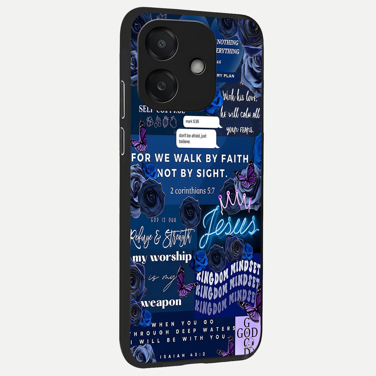 Kingdom Faith Glow back cover For Oppo A3x 5G slim fit glass case with vibrant aesthetic design