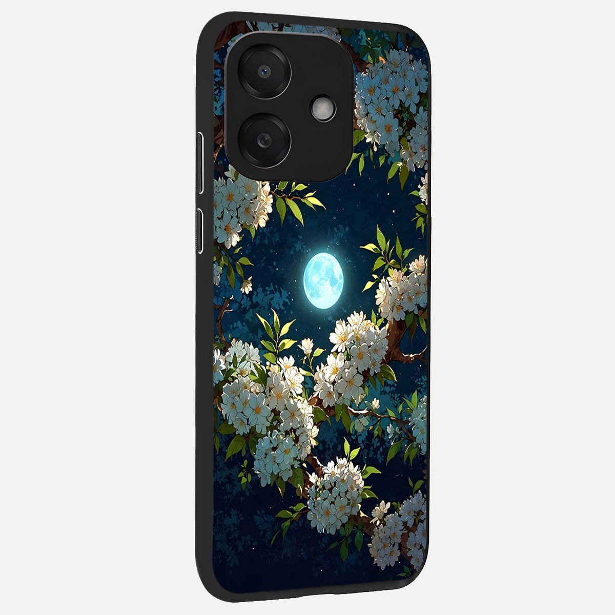 Moonlit Blossom Dream back cover For Oppo A3x 5G slim fit glass case with vibrant aesthetic design
