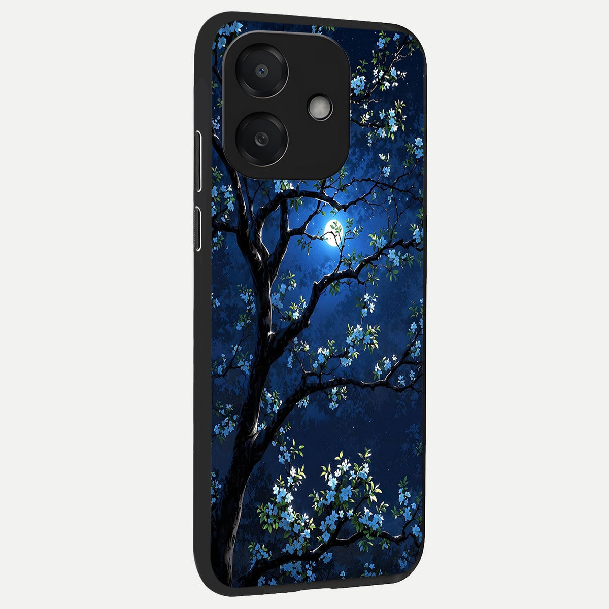 Mystic Floral Night back cover For Oppo A3x 5G slim fit glass case with vibrant aesthetic design