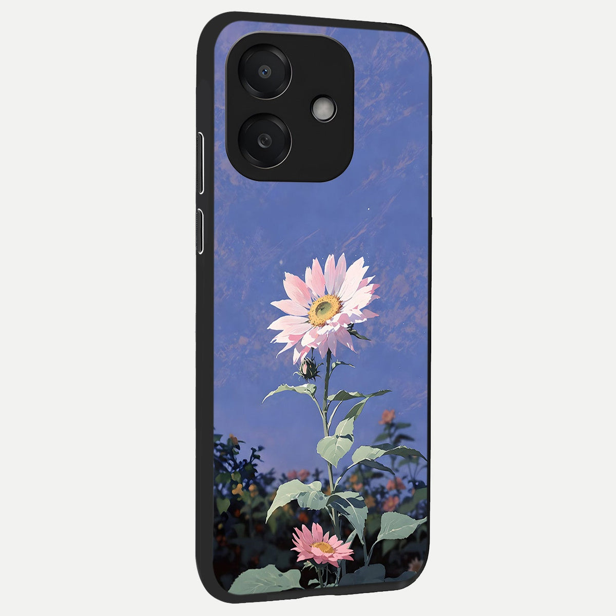 Pink Shells Outline back cover For Oppo A3x 5G slim fit glass case with vibrant aesthetic design