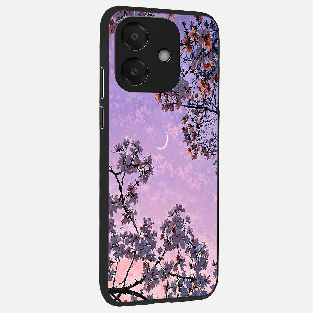 Purple Serenity Moon back cover For Oppo A3x 5G slim fit glass case with vibrant aesthetic design