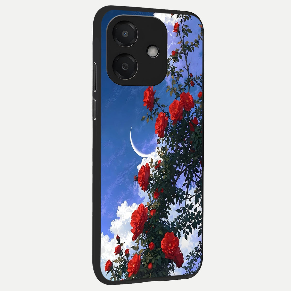 Rose Drift Flowers back cover For Oppo A3x 5G slim fit glass case with vibrant aesthetic design