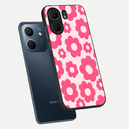 Blush Flower Pop phone case For Oppo A5x 5G showing premium glass back cover with detailed artwork