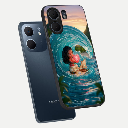 Heart of Ocean phone case For Oppo A5x 5G showing premium glass back cover with detailed artwork