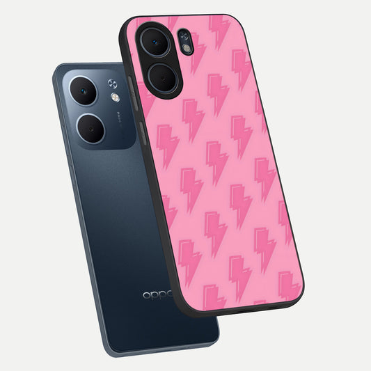 Pink Moo Magic phone case For Oppo A5x 5G showing premium glass back cover with detailed artwork