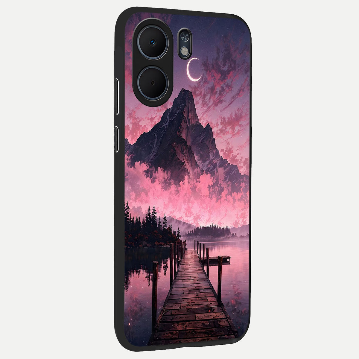 Beautiful Mountain View back cover For Oppo A5x 5G slim fit glass case with vibrant aesthetic design