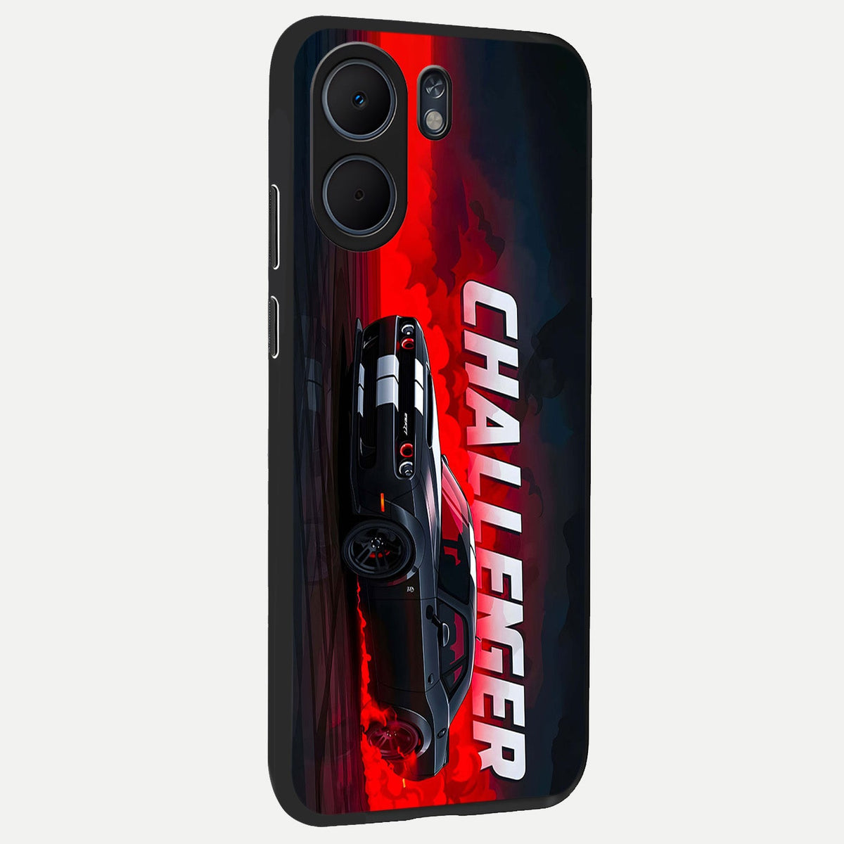 Crimson Challenger Fury back cover For Oppo A5x 5G slim fit glass case with vibrant aesthetic design