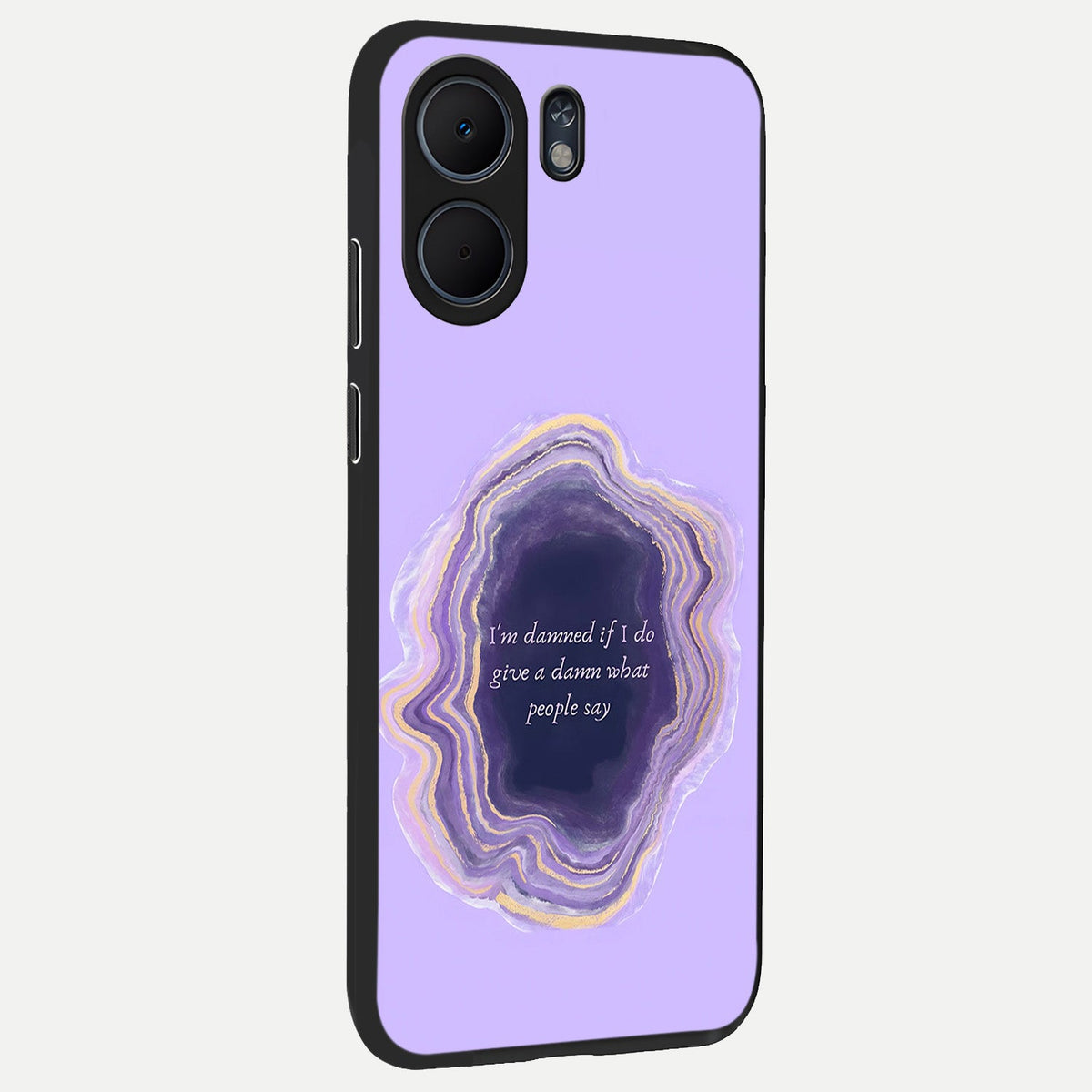 Damned People Quote back cover For Oppo A5x 5G slim fit glass case with vibrant aesthetic design