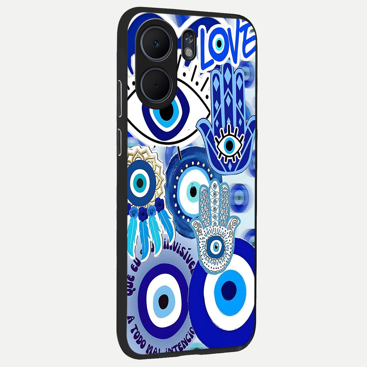 Evil Eyes Dream back cover For Oppo A5x 5G slim fit glass case with vibrant aesthetic design