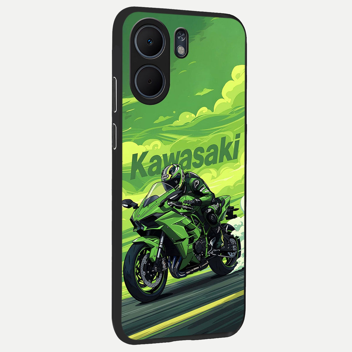 Greenery Sky back cover For Oppo A5x 5G slim fit glass case with vibrant aesthetic design