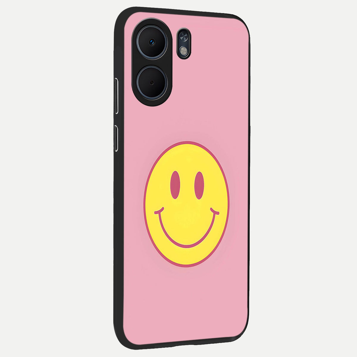 Happy Pink Mood back cover For Oppo A5x 5G slim fit glass case with vibrant aesthetic design